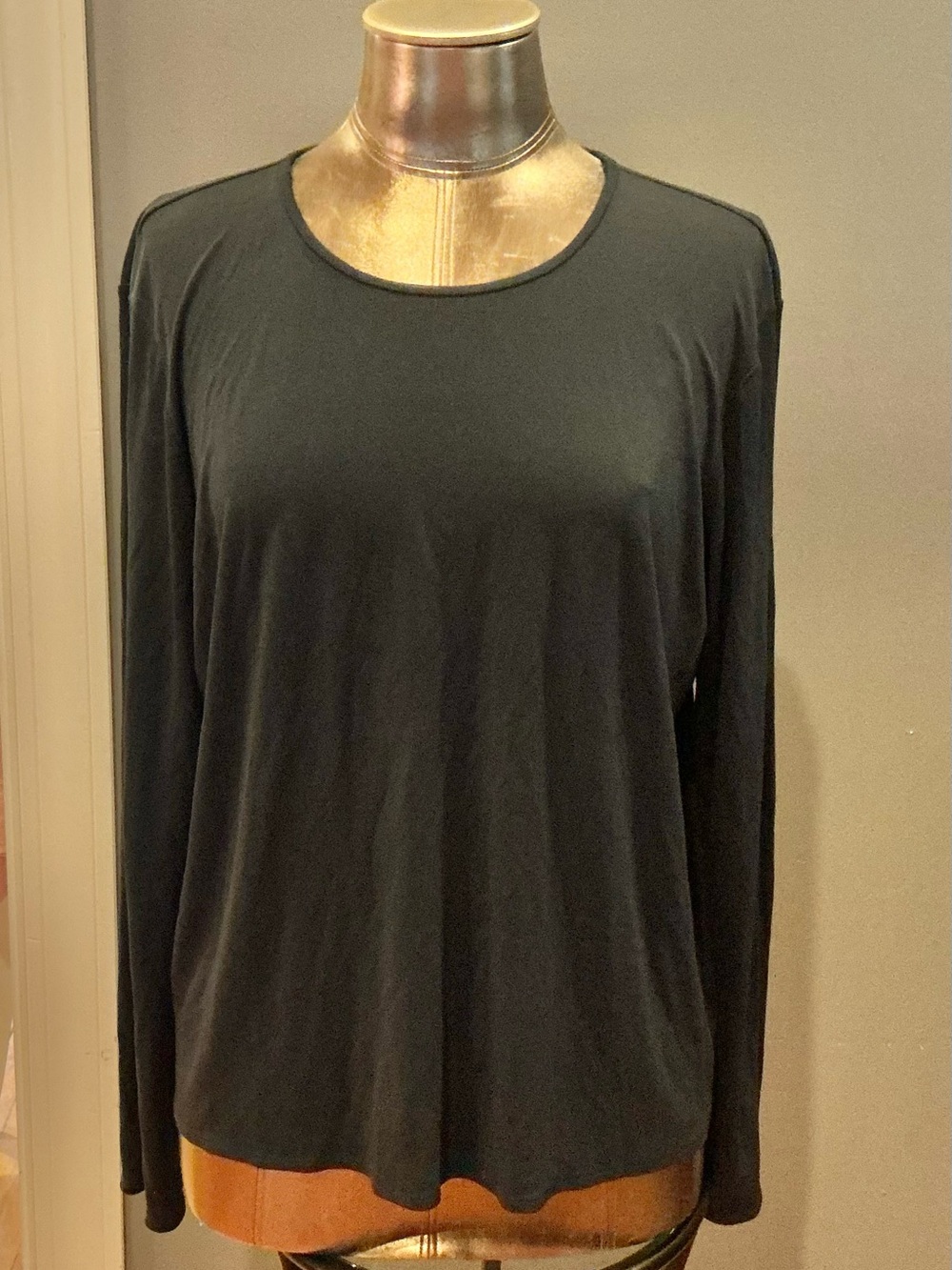 Eileen Fisher Navy 100% Silk Top